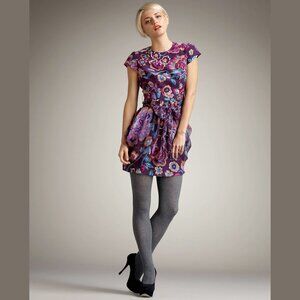 Nanette Lepore Floral Silk Purple Dress - Size 8